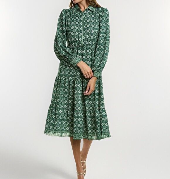 Max Studio Dresses & Skirts - NWT Max Studio Maxi Dress Green Bohemian Farmhouse Modest Festival Sz S MSRP$148